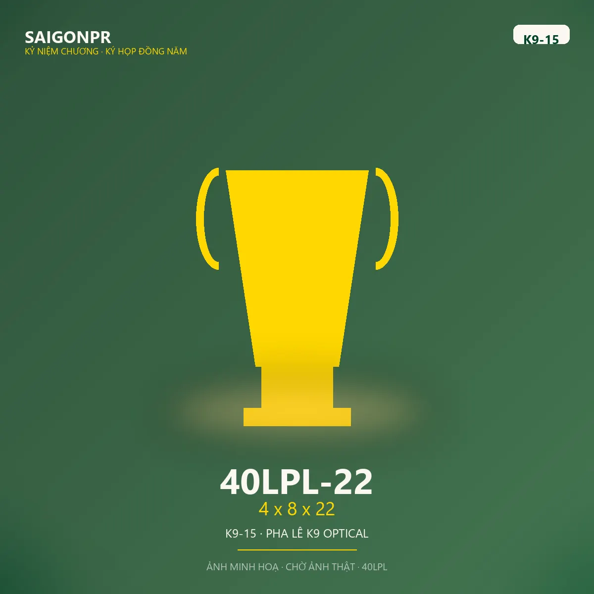 40LPL-22 4 x 8 x 22 K9-15 — Pha lê K9 15ly