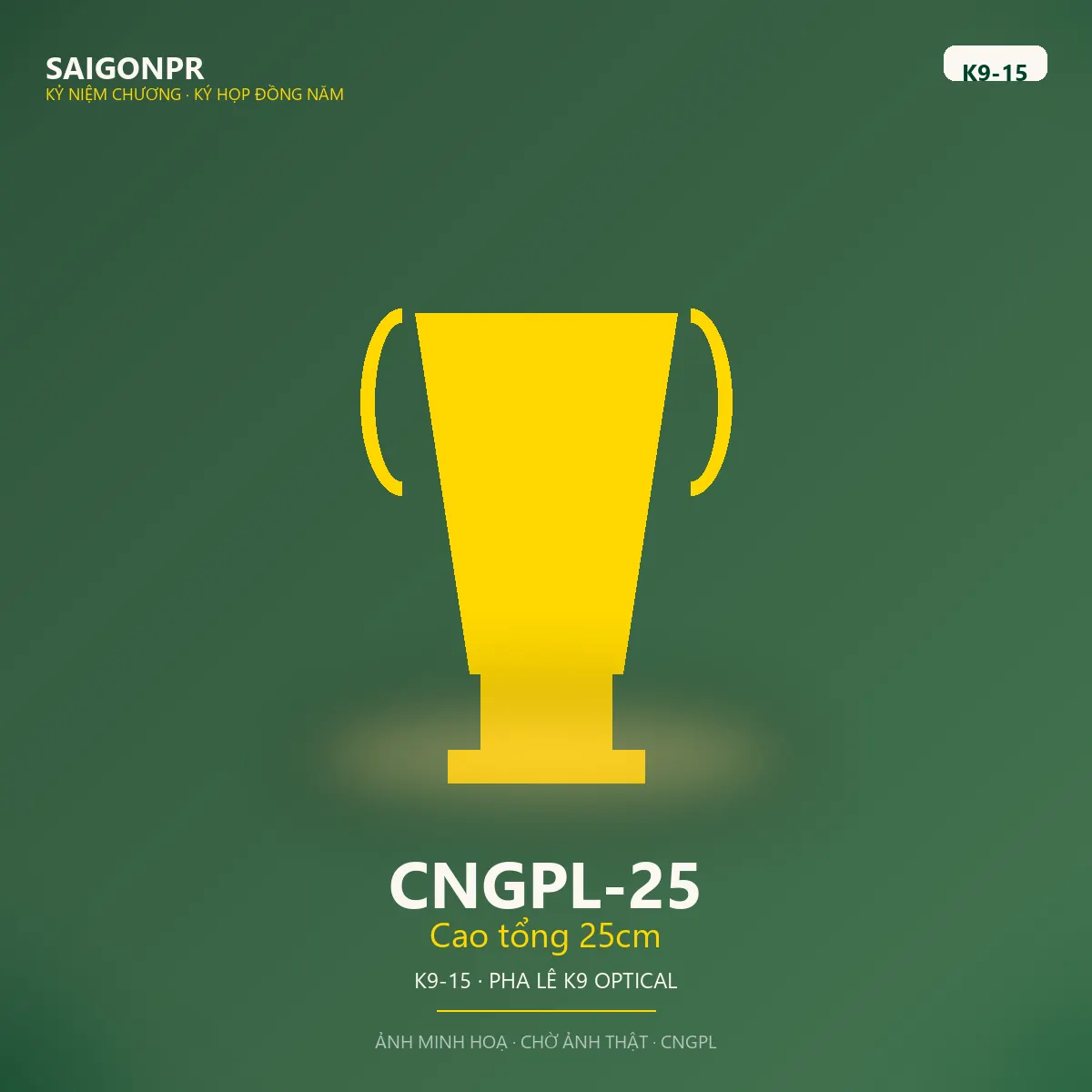 CNGPL-25 Cao tổng 25cm K9-15 — Pha lê K9 15ly